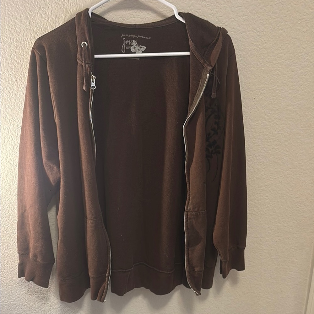 Brown Zip-Up Hoodie